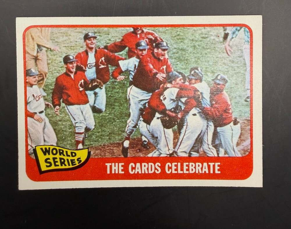 CLEAN 1965 Topps St. Louis Cardinals Celebrate World Series Win Card 139 Champs